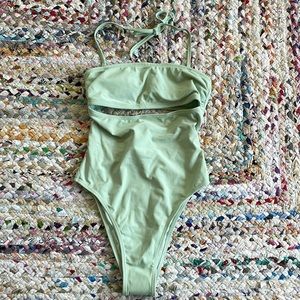 Mint Green One Piece with Cutout